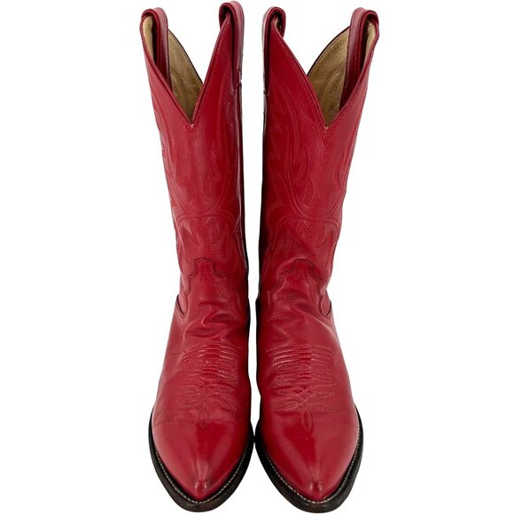 Justin Cowgirl Boots Womens size 5.5B Red Leather Cowboy Western Boots 4905 USA - Picture 2 of 14